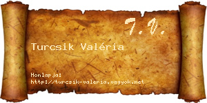 Turcsik Valéria névjegykártya